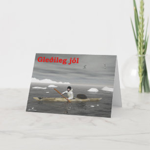 Gleðileg Jól - Inuit Kayak Holiday Card