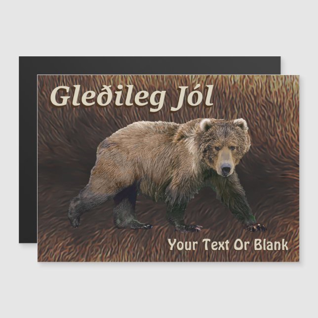 Gleðileg Jól - Kodiak Bear On Caribou Fur (Front/Back)