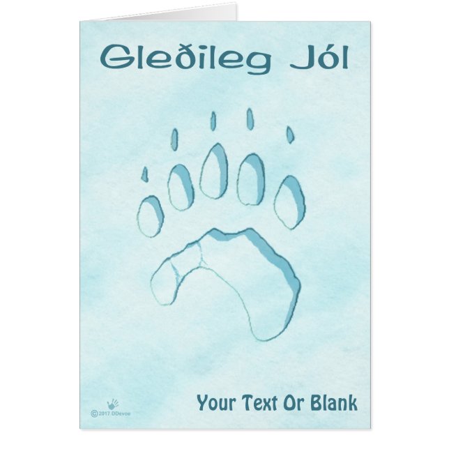 Gleðileg Jól - Polar Bear Paw Print (Front)