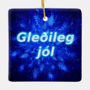 Gleðileg Jól - Snowburst Ceramic Ornament