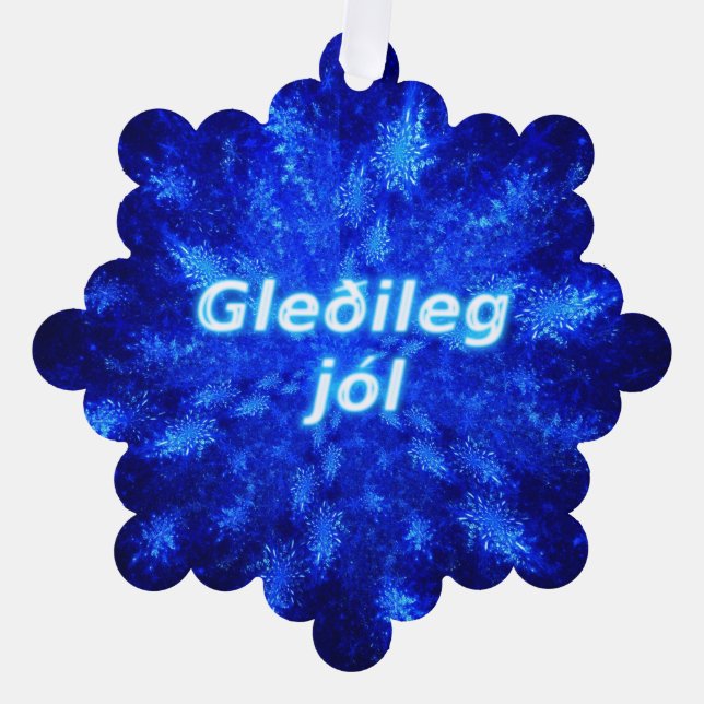 Gleðileg Jól - Snowburst Ornament Card (Front)