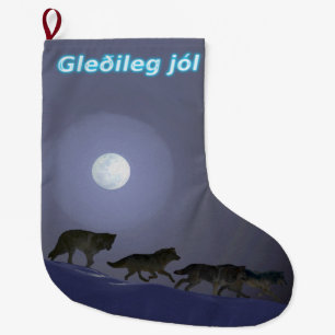 Gleðileg jól - Wolf Pack Large Christmas Stocking
