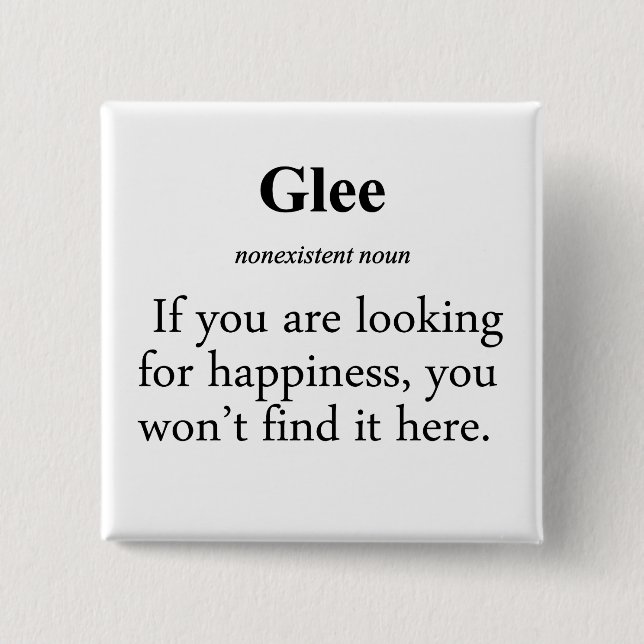 Glee Definition 2 Inch Square Button (Front)
