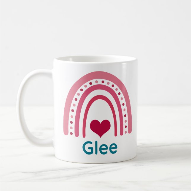 Glee Viva Magenta Boho Rainbow Coffee Mug (Left)