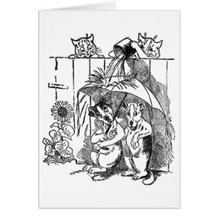 Gleeful Cats Douse Dogs Vintage Louis Wain
