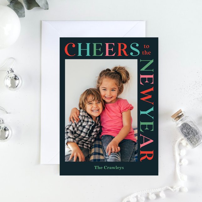 Gleeful Frame Editable Colour Happy New Year Card (Creator Uploaded)