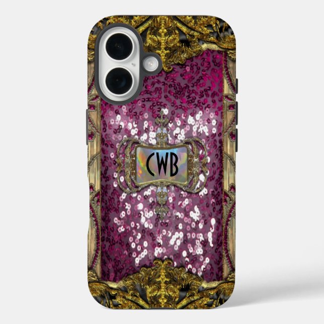 Gleemshore Grace Victorian bling Monogram Case-Mate iPhone Case (Back)