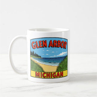 Glen Arbor Michigan Vintage Sand Dunes Coffee Mug