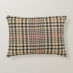 Glen Check Plaid Pixel Art Accent Pillow