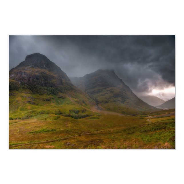 Glen Coe under a storm Photo Print (Front)