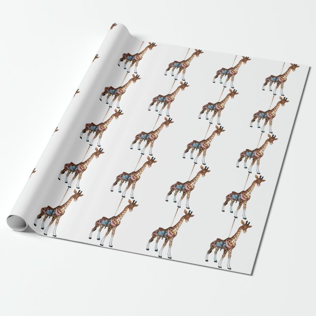 Glen Echo Giraffe Wrapping Paper (Unrolled)
