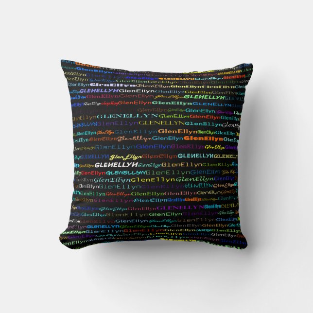 Glen Ellyn Text Design I Throw Pillow (Front)