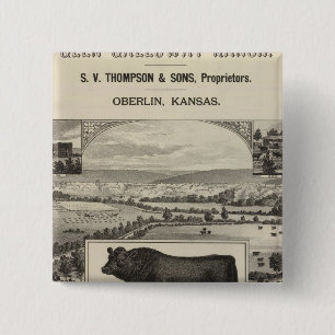 Glen Galloway Ranch, Oberlin, Kansas 2 Inch Square Button