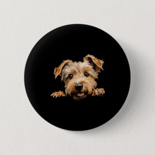 Glen of Imaal Terrier Dog Mom Dad Peeking Puppy 2 Inch Round Button