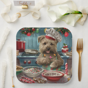Glen of Imaal Terrier Holiday Baking: Festive Paper Plate