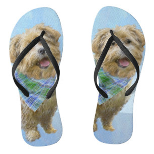 Glen of Imaal Terrier Painting - Original Dog Art Flip Flops