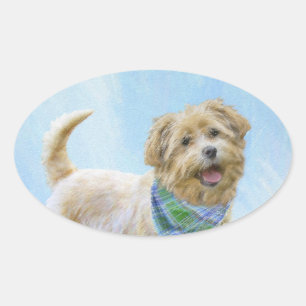 Glen of Imaal Terrier Painting - Original Dog Art Oval Sticker