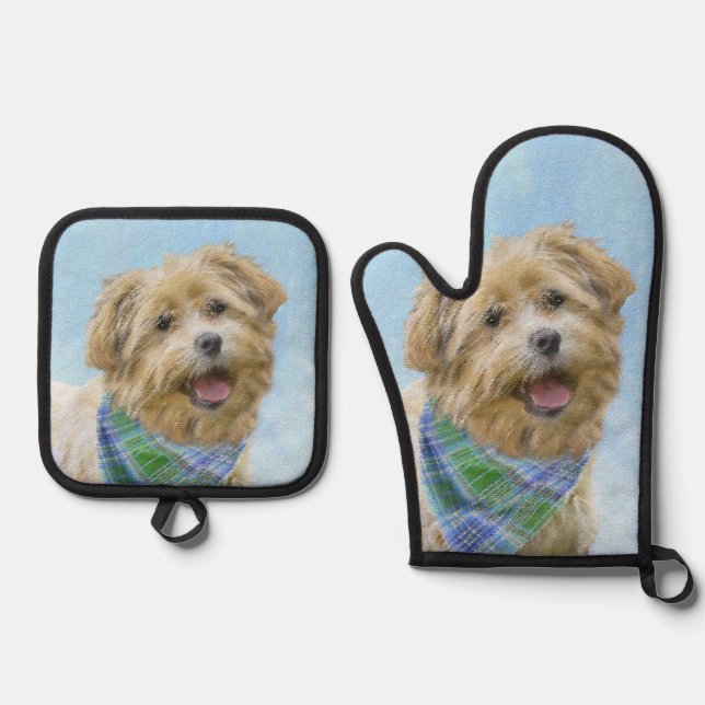 Glen of Imaal Terrier Painting Original Dog Art Oven Mitt & Pot Holder Set (Front)