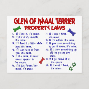 GLEN OF IMAAL TERRIER Property Laws Postcard