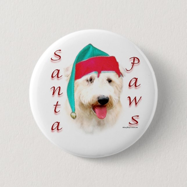 Glen of Imaal Terrier Santa Paws 2 Inch Round Button (Front)
