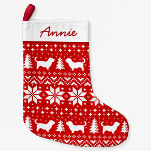 Glen of Imaal Terrier Silhouettes Pattern Small Christmas Stocking