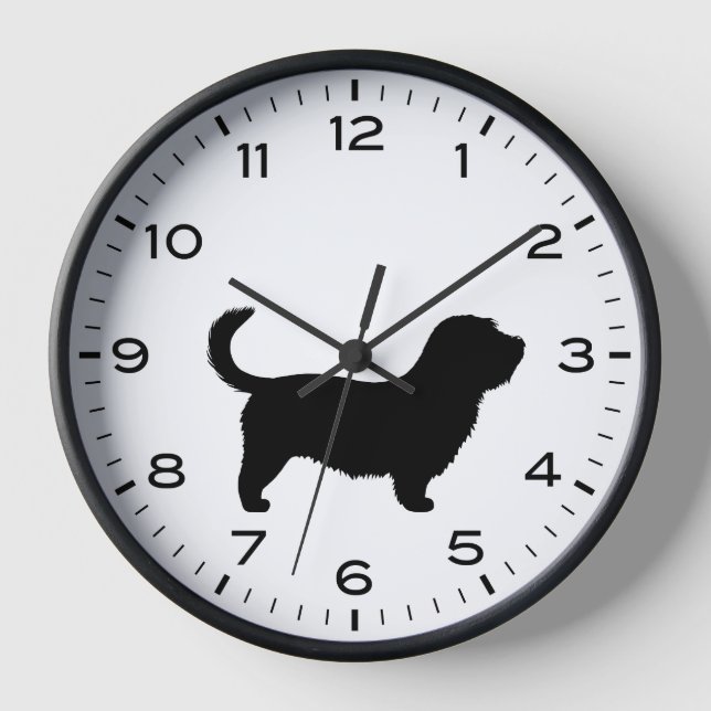Glen of Imaal Terrier with Long Tail Silhouette Clock (Front)