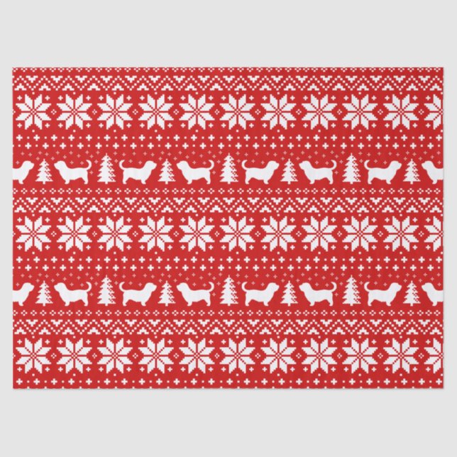 Glen of Imaal Terriers Christmas Pattern Red Tissue Paper (Front)