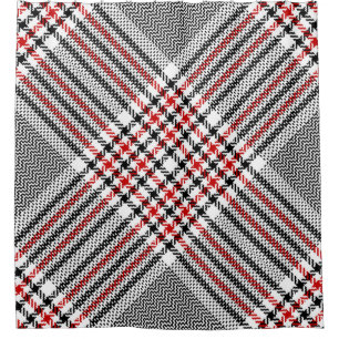 Glen plaid pattern. Black, red, white seamless tar