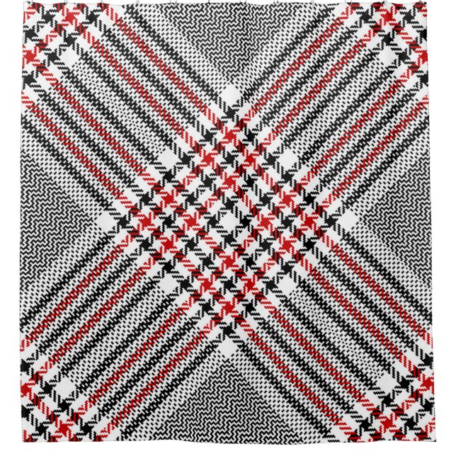 Glen plaid pattern. Black, red, white seamless tar (Front)