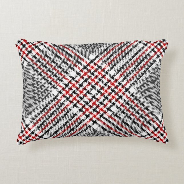 Glen plaid pattern. Black, red, white seamless tar Accent Pillow (Front)