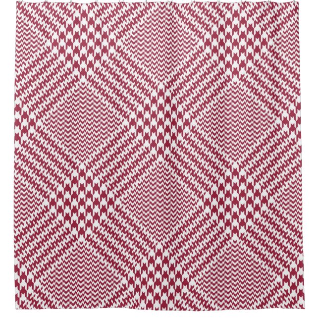 Glen plaid pattern bright in red and white. Seamle (Front)