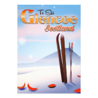 Glencoe Scotland ski poster