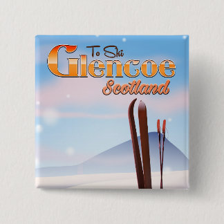 Glencoe Scotland ski poster 2 Inch Square Button
