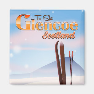 Glencoe Scotland ski poster Magnet