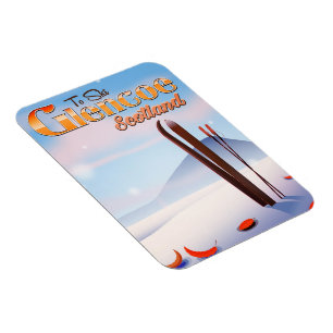 Glencoe Scotland ski poster Magnet