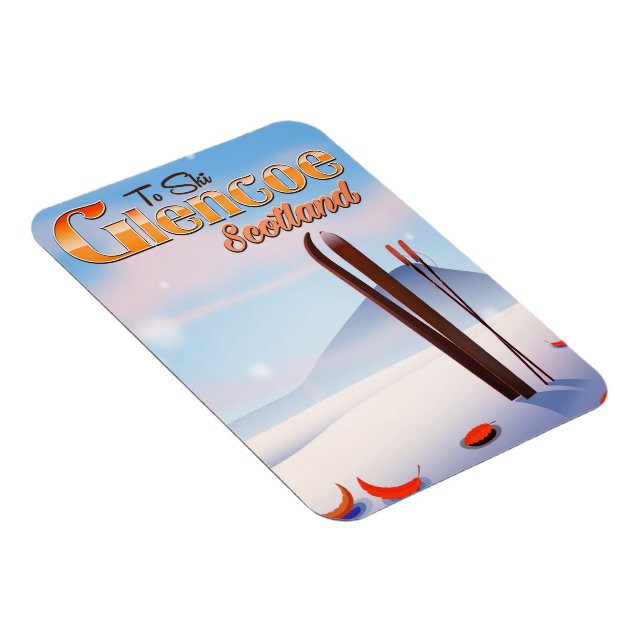 Glencoe Scotland ski poster Magnet (Right Side)