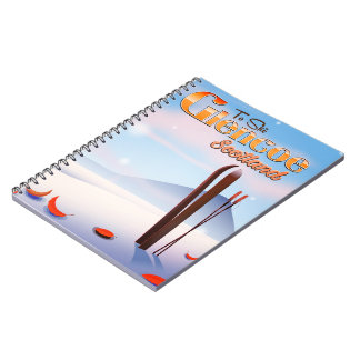 Glencoe Scotland ski poster Notebook
