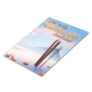 Glencoe Scotland ski poster Notepad