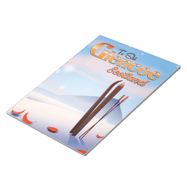 Glencoe Scotland ski poster Notepad (Angled)