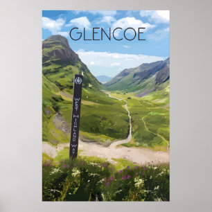 Glencoe Scotland Travel Poster