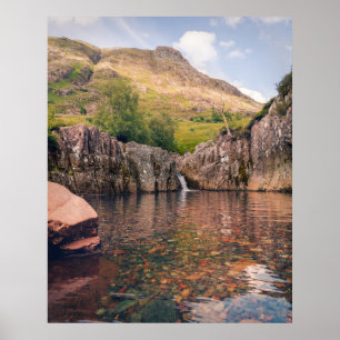 Glencoe Waterfall Pool Poster