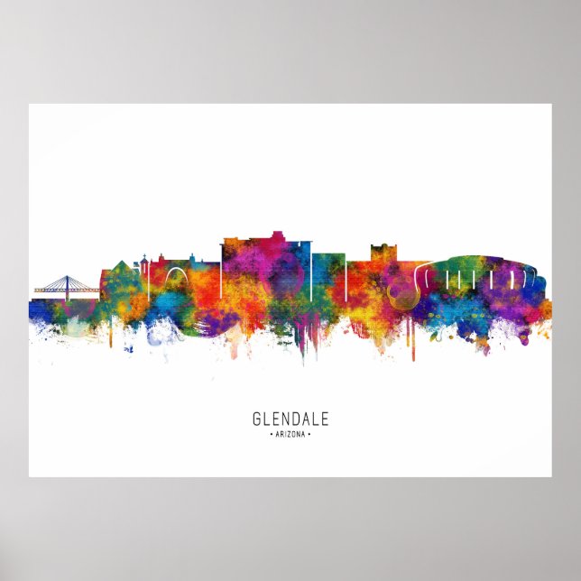 Glendale Arizona Skyline Poster (Front)