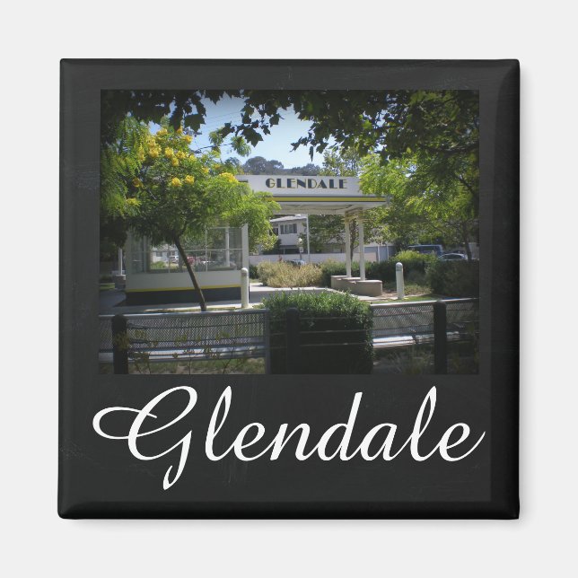 Glendale, California Adams Square Gas Station Magnet (Front)