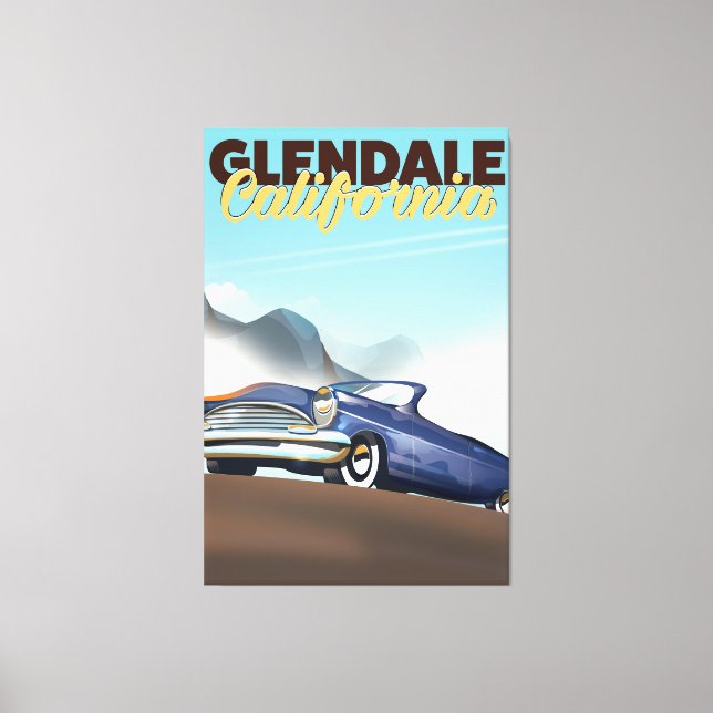 Glendale, California travel poster Canvas Print (Front)
