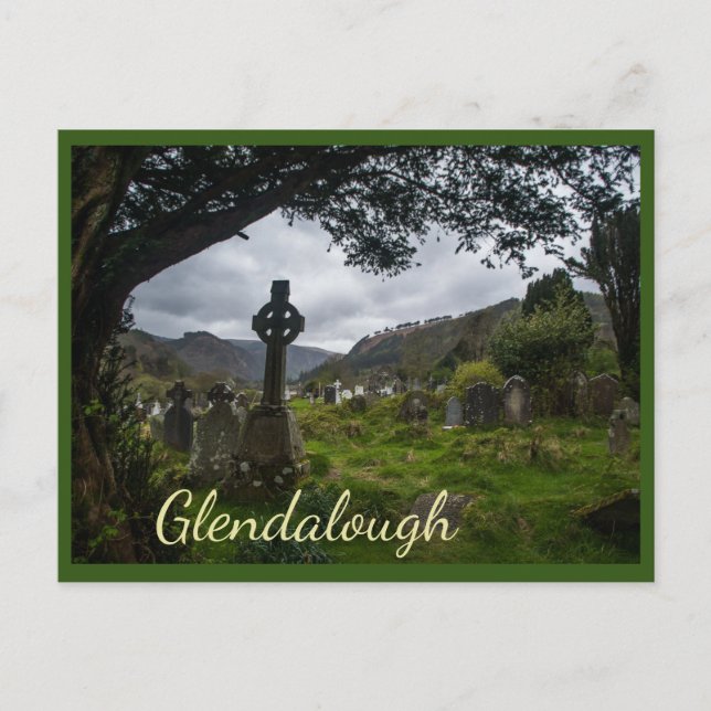 Glendalough (Celtic Cross) with text Postcard (Front)