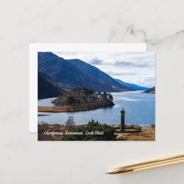 Glenfinnan Monument, Loch Shiel, Scotland Postcard (Front/Back In Situ)