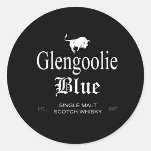 Glengoolie Blue Scotch Whisky Classic Round Sticker