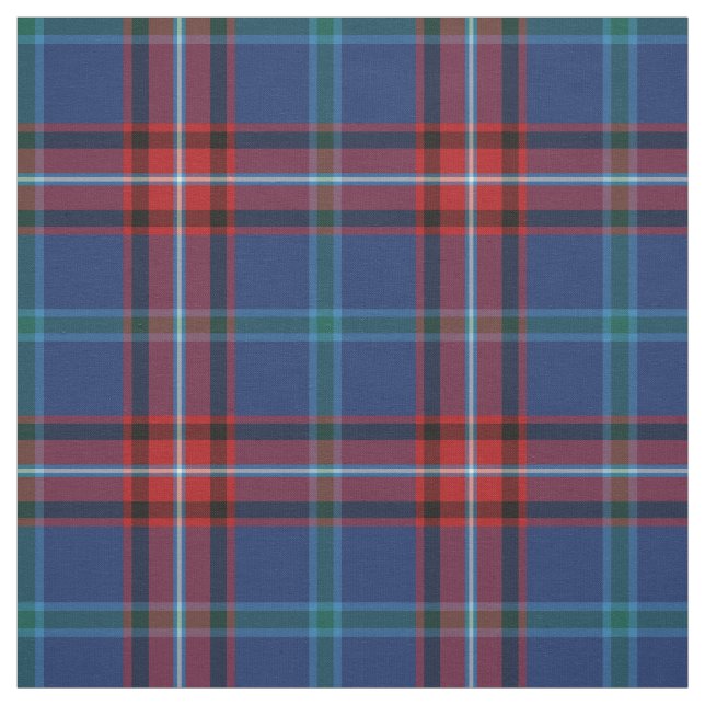 Glenn Tartan Pattern Blue Irish Plaid Fabric (Swatch)