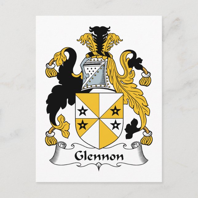 Glennon Family Crest Postcard (Front)