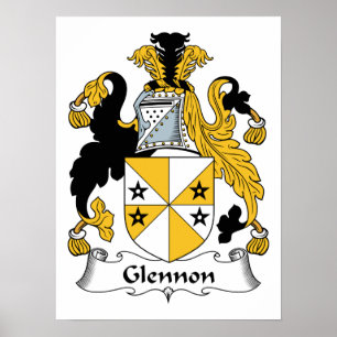 Glennon Family Crest Poster